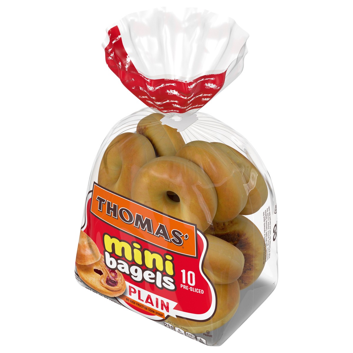 slide 5 of 9, Thomas' Plain Mini Bagels, 10 count, 15 oz, 10 ct