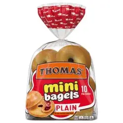 Thomas' Plain Mini Bagels, 10 count, 15 oz