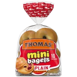 Thomas' Plain Mini Bagels, 10 count, 15 oz