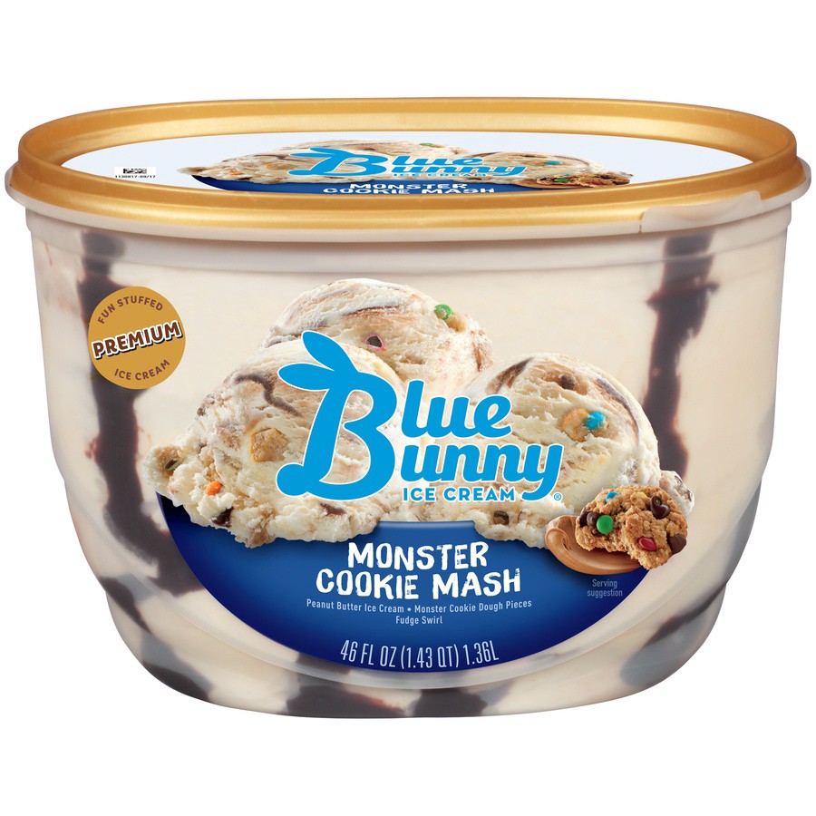 slide 1 of 8, Blue Bunny Monster Cookie Mash Frozen Dessert, 46 fl oz