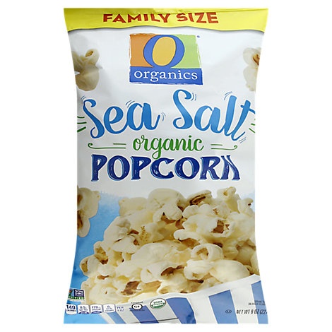 slide 1 of 1, O Organics Popcorn Sea Salt Family Size, 8 oz