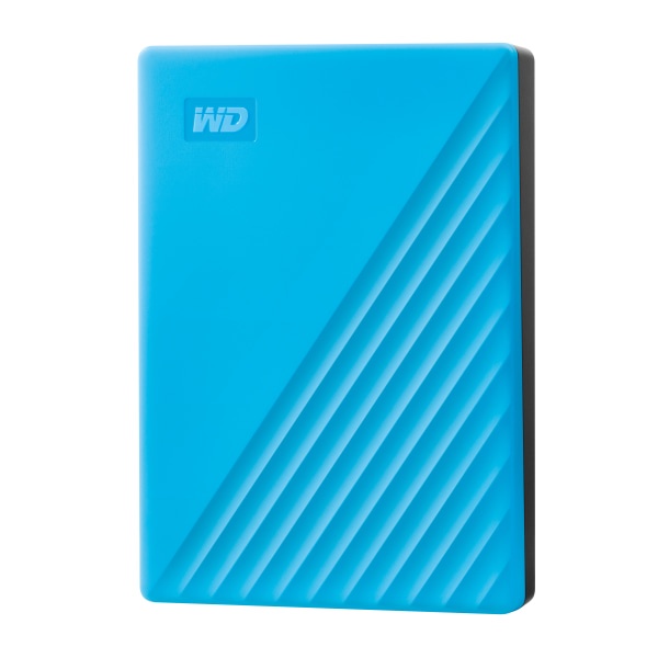 slide 1 of 4, Western Digital My Passport Portable External Hard Drive, 4Tb, Wdbpkj0040Bbl-Wesn, Blue, 1 ct