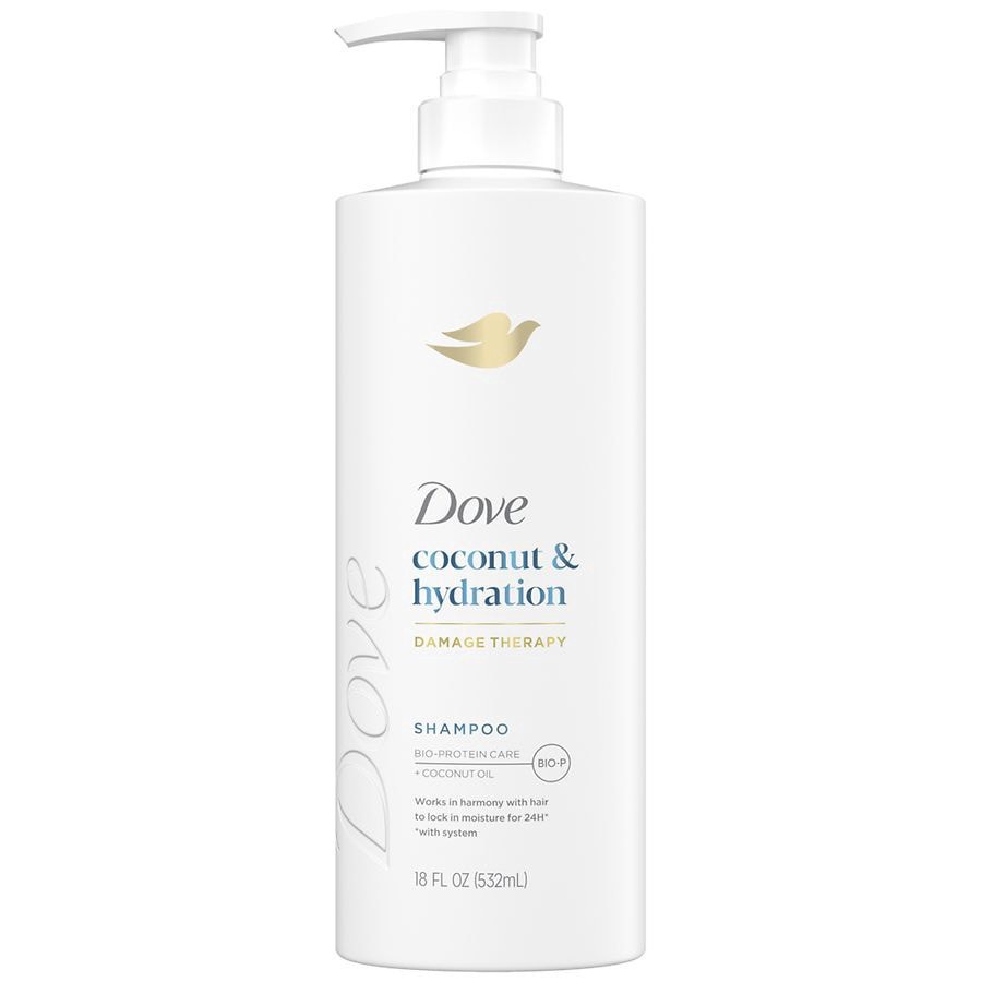 slide 1 of 5, Dove Damage Therapy Coconut & Hydration Shampoo 18 fl oz, 18 fl oz