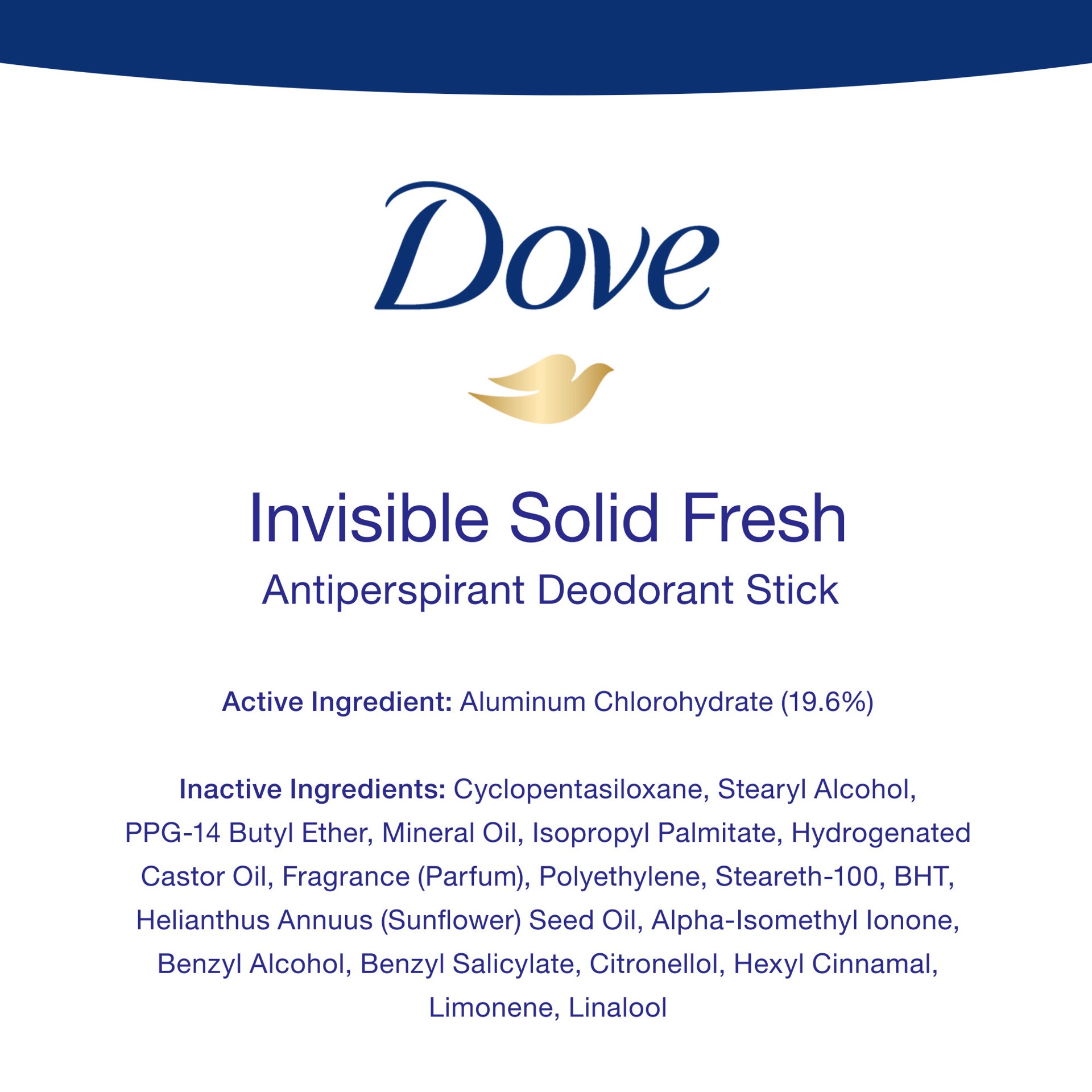 slide 5 of 5, Dove Invisible Solid Antiperspirant Deodorant Stick Fresh,, 1.6 oz, 1.6 oz