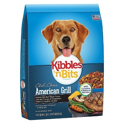 slide 1 of 1, Kibbles 'n Bits American Grill Beef, Vegetable, Potato, And Cheddar Cheese - Dry Dog Food, 15 lb