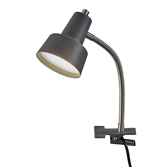 slide 1 of 4, Simply Essential Gooseneck LED Clip Lamp - Grey, 1 ct