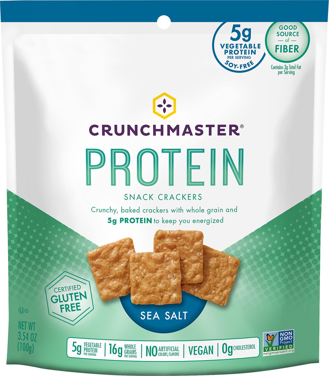 slide 5 of 5, Crunchmaster Protein Snack Crackers Sea Salt, 3.54 oz