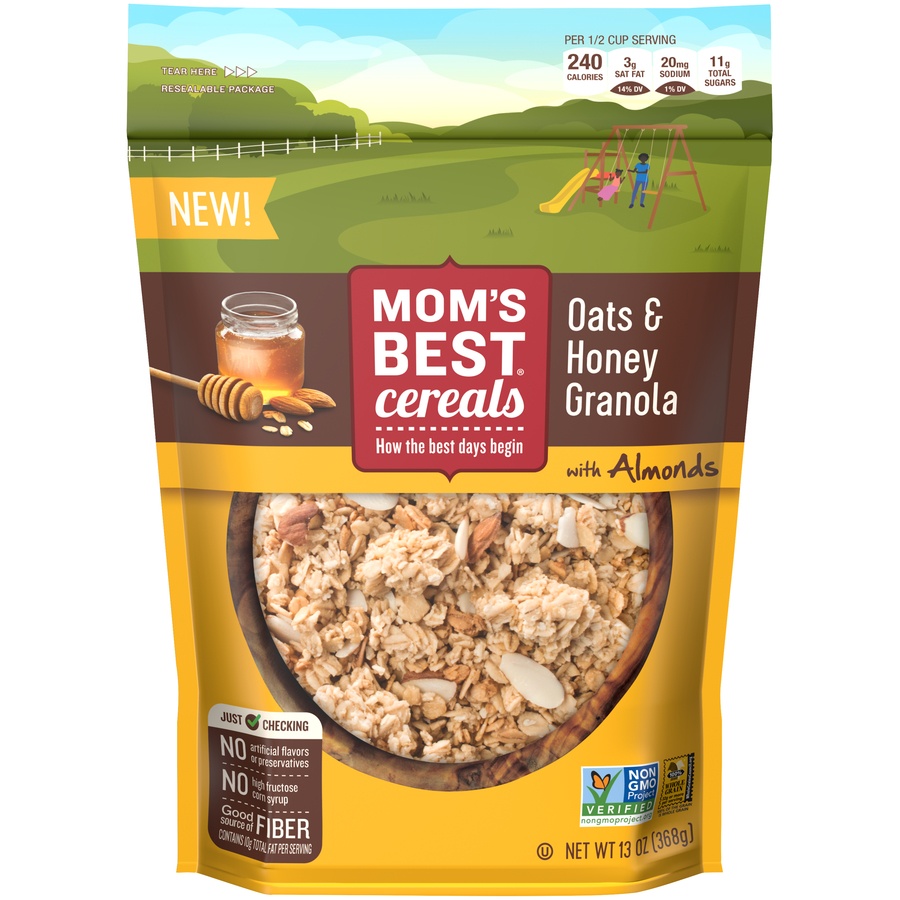 slide 1 of 1, Mom's Best Cereal Oats N Honey Granola, 13 oz