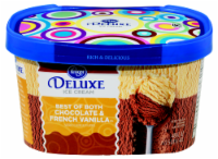 slide 1 of 1, Kroger Deluxe Best of Both Chocolate/French Vanilla Ice Cream, 48 fl oz