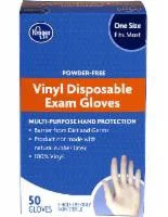 Kroger Powder-Free Vinyl Disposable Exam Gloves