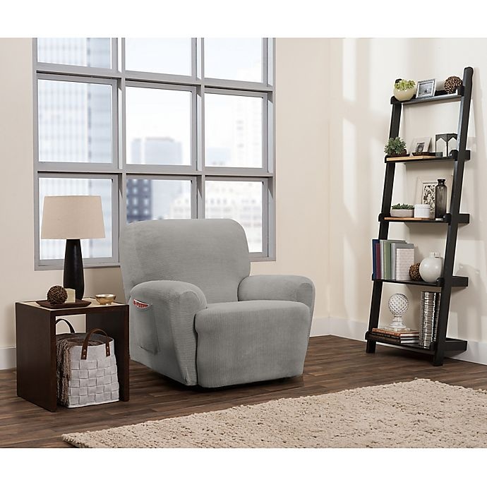 slide 1 of 6, Smart Fit Connor Recliner Slipcover - Silver, 4 ct