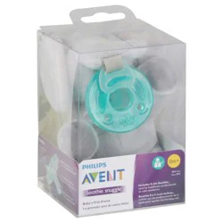 Philips Avent Soothie Snuggle Pacifier Holder with Detachable Pacifier, Elephant, 0m+