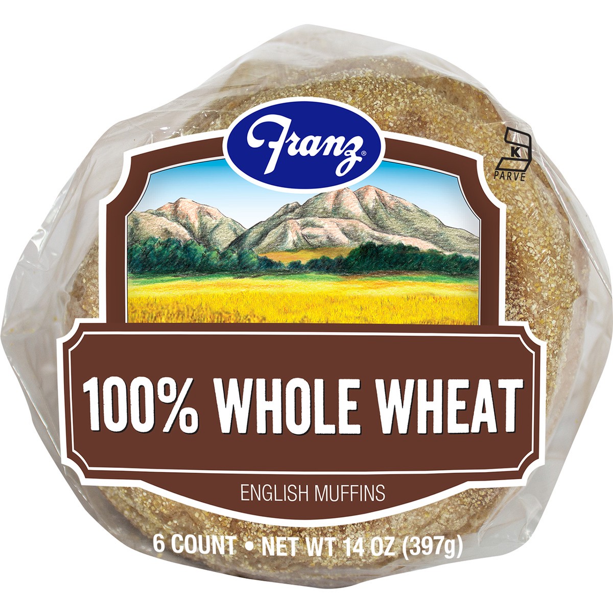 slide 6 of 6, Franz 100% Wheat English Muffins 6 ct 14oz, 14 oz