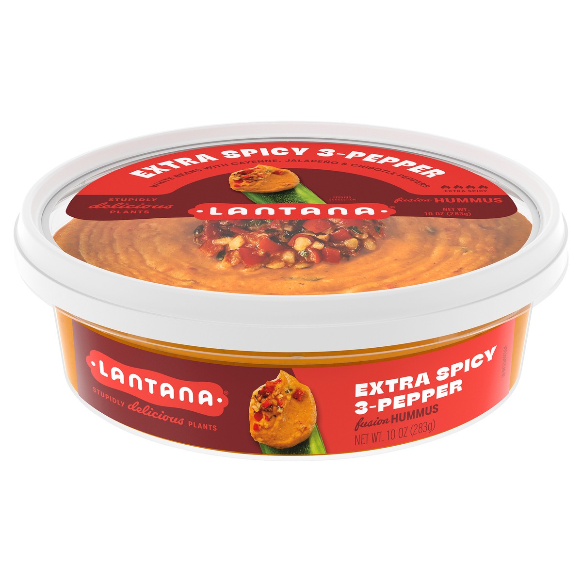 slide 1 of 13, Lantana Extra Spicy 3 Pepper Hummus with Cayenne, Chipotle and Jalapeño Peppers, 10 oz