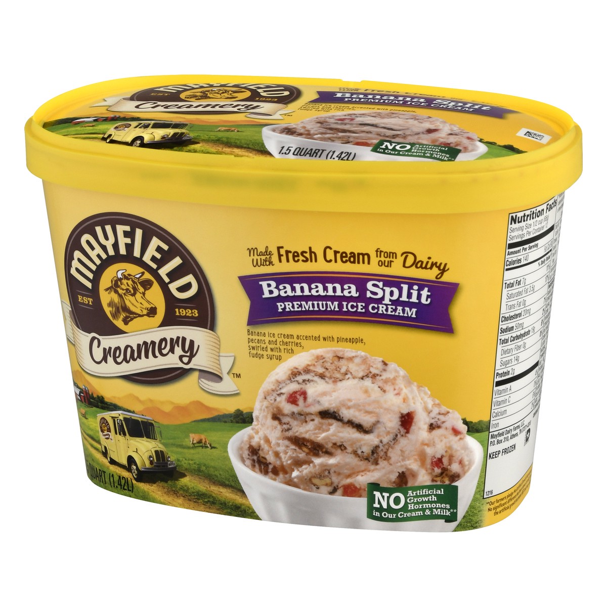 slide 3 of 9, Mayfield Creamery Premium Banana Split Ice Cream 1.5 qt, 1.5 qt