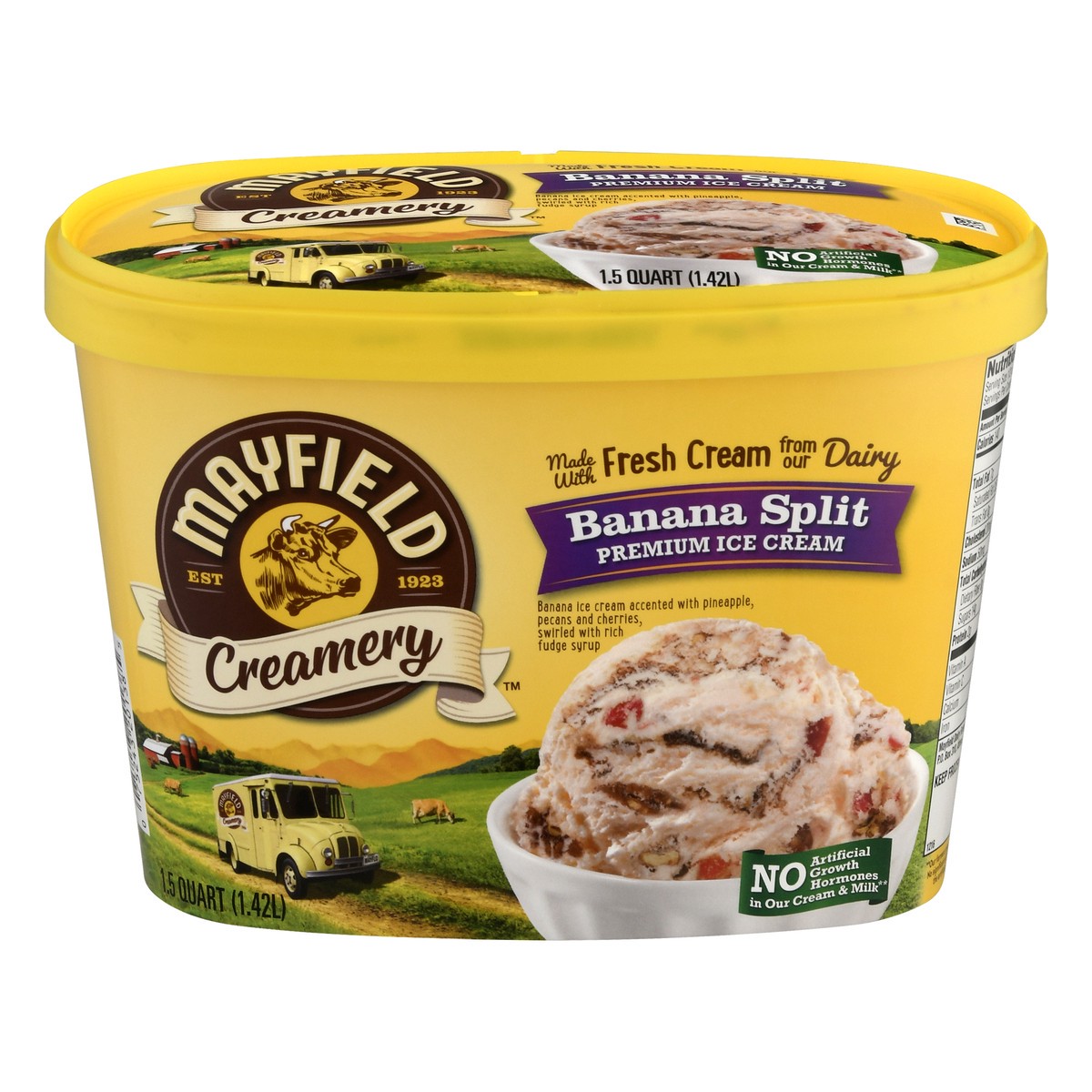 slide 1 of 9, Mayfield Creamery Premium Banana Split Ice Cream 1.5 qt, 1.5 qt