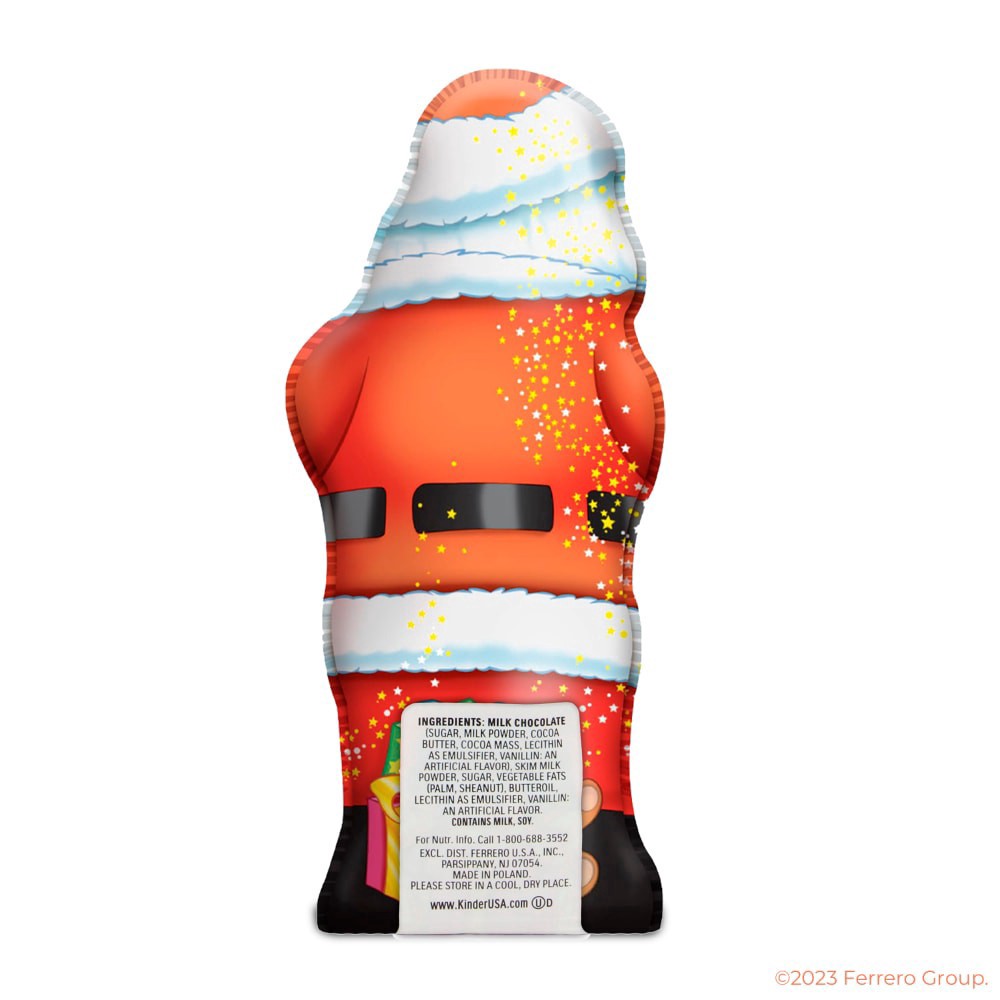 slide 2 of 5, Kinder Chocolate Hollow Santa Figure Individually Wrapped, 3.8 oz
