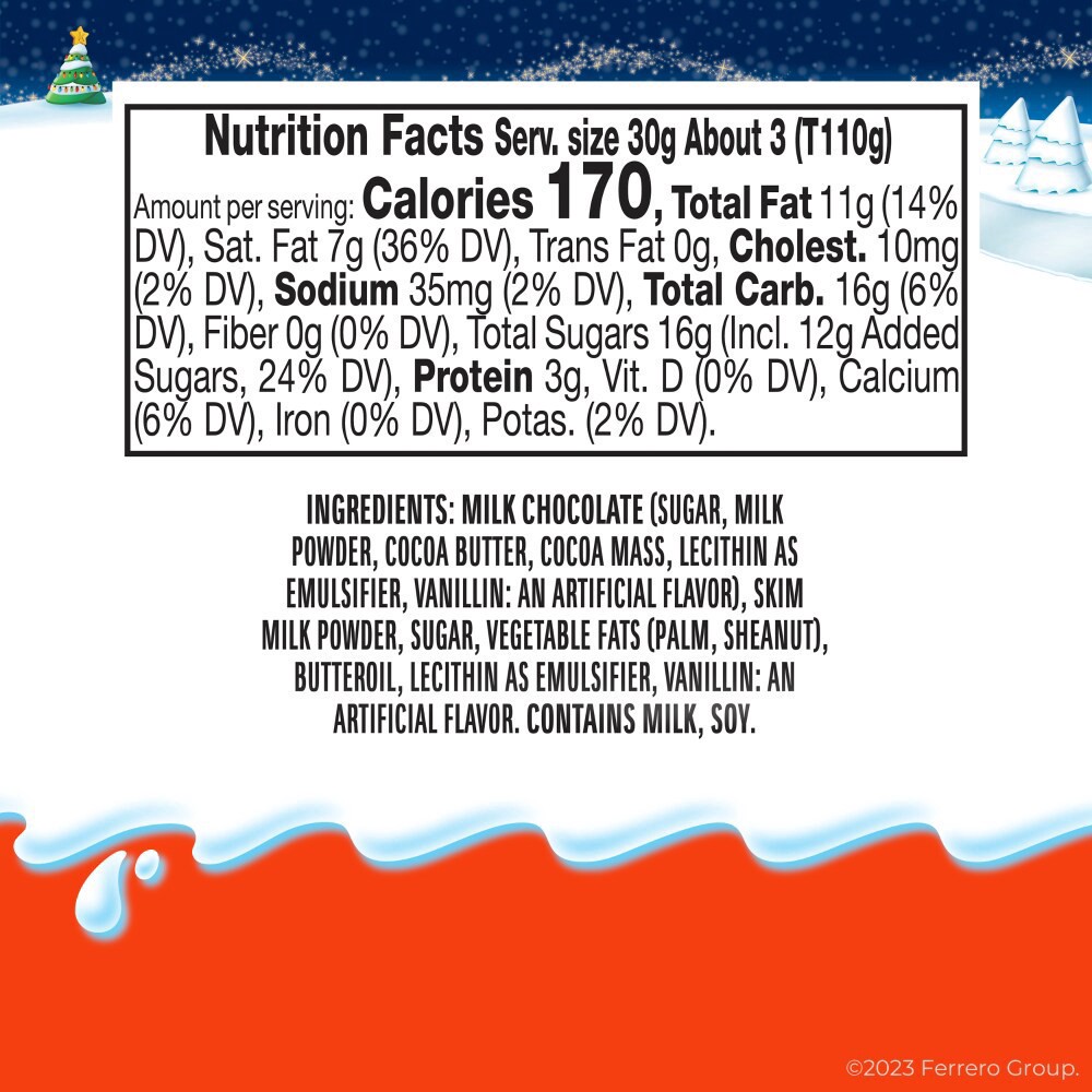 slide 5 of 5, Kinder Chocolate Hollow Santa Figure Individually Wrapped, 3.8 oz