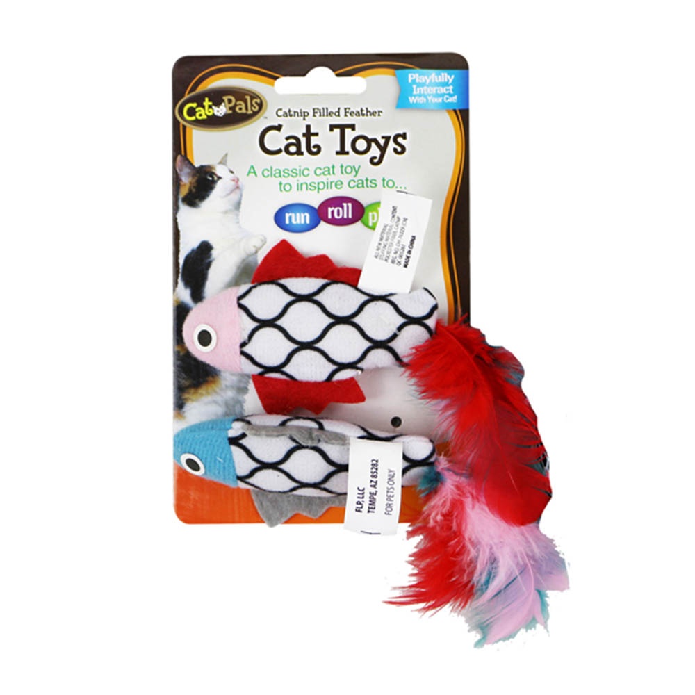 slide 1 of 1, Cat Pals Cat Feather Toy with Catnip, 2 ct