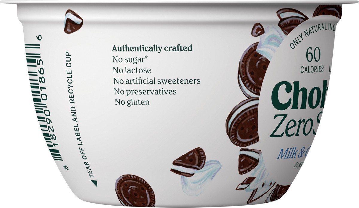 slide 2 of 5, Chobani Yogurt-Cultured, Zero Sugar, Milk & Cookies Flavor, 5.3 oz