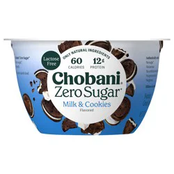 Chobani Yogurt-Cultured, Zero Sugar, Milk & Cookies Flavor