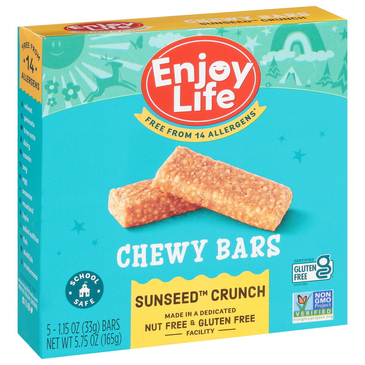 slide 2 of 9, Enjoy Life Chewy Bars SunSeed Crunch, 5 Bars, 5.75 oz