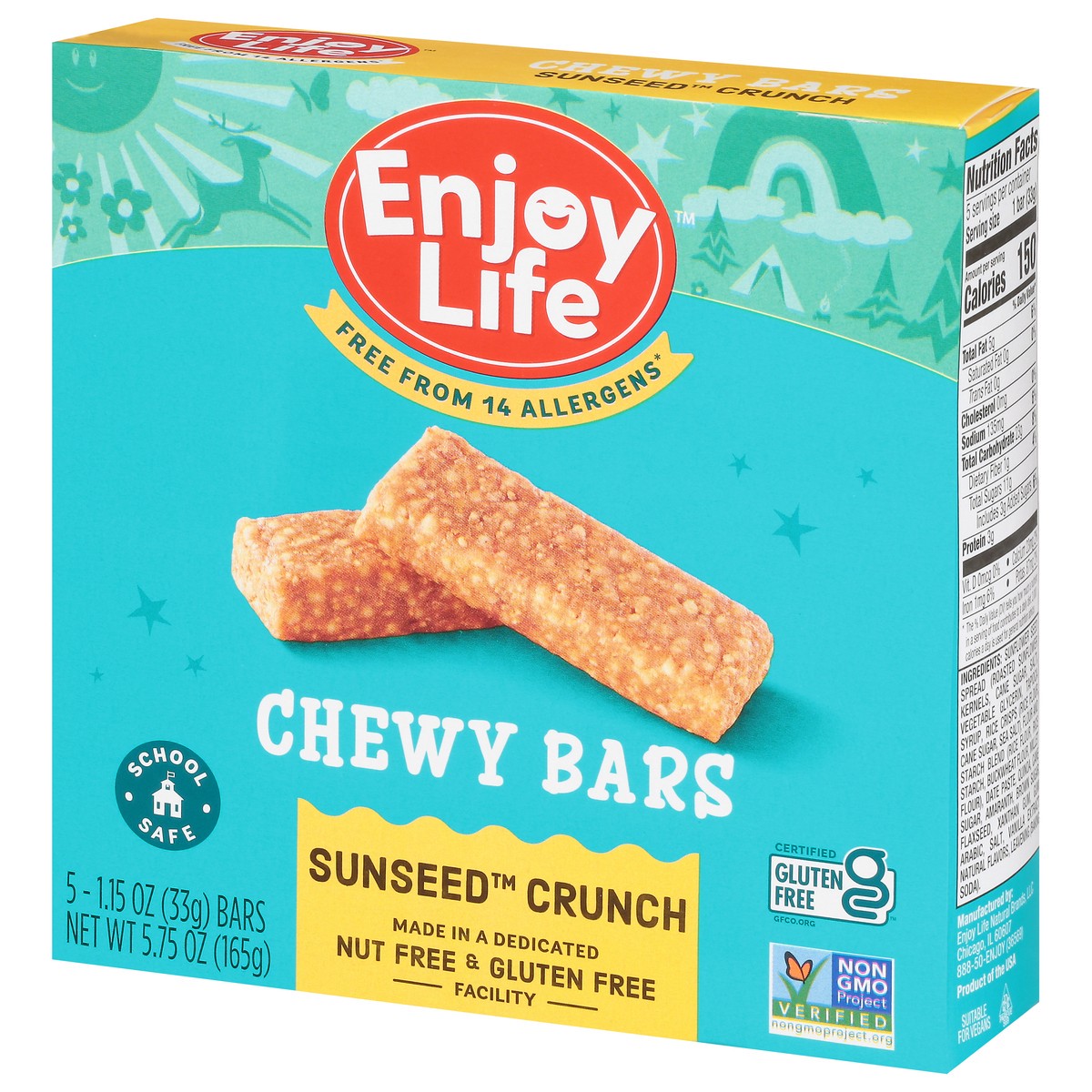 slide 3 of 9, Enjoy Life Chewy Bars SunSeed Crunch, 5 Bars, 5.75 oz