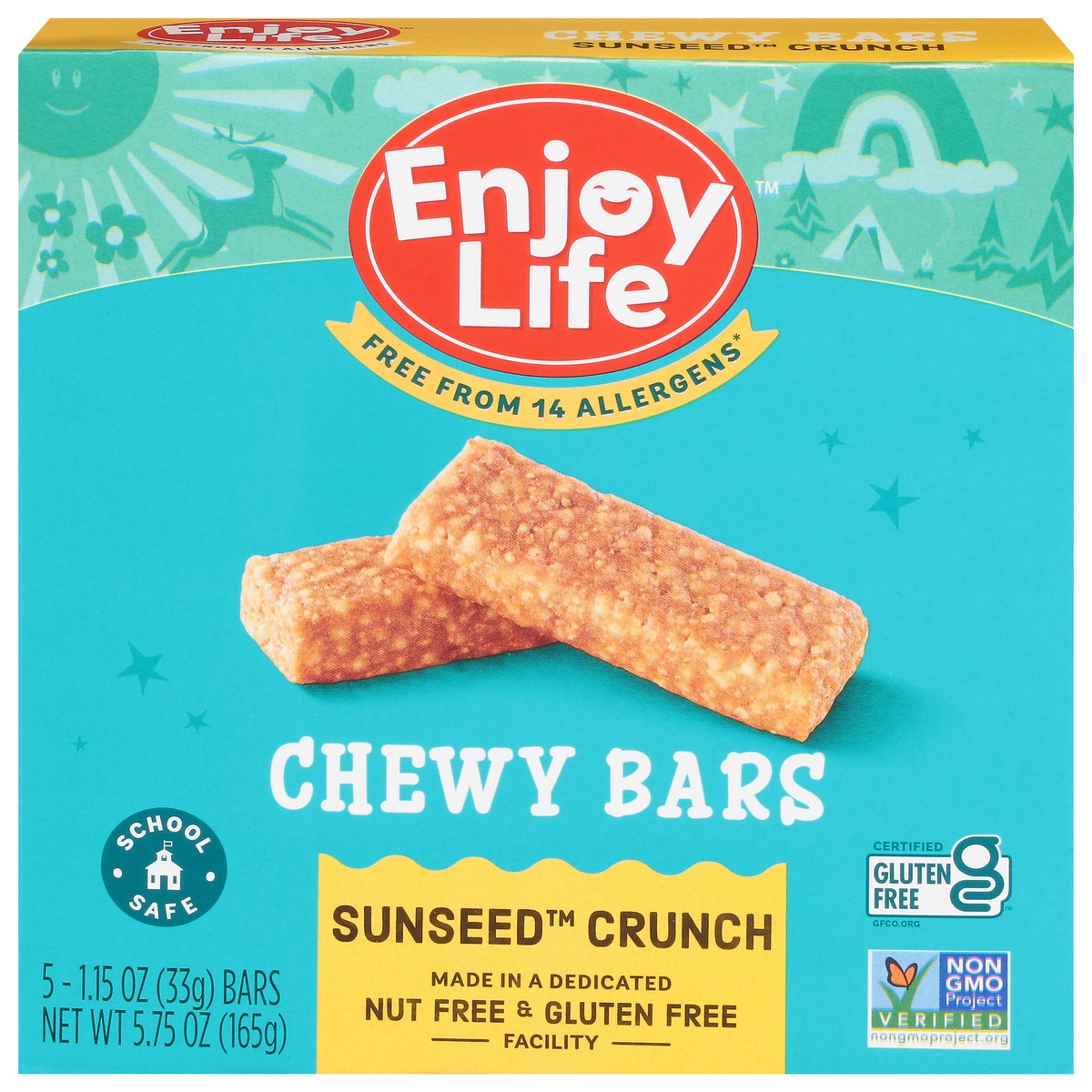 slide 1 of 9, Enjoy Life Chewy Bars SunSeed Crunch, 5 Bars, 5.75 oz