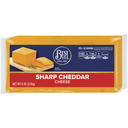 slide 1 of 1, Best Yet Sharp Cheddar Bar Chunk - 8 oz, 8 oz