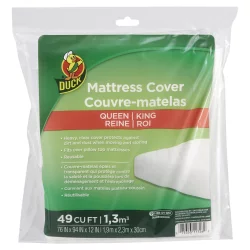 Duck Plastic Storing And Moving Mattress Cover - Clear - Queen/King