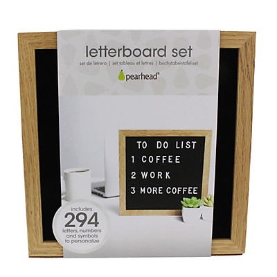 slide 1 of 1, Pearhead Wooden Letter Board Set, 10 in x 10 in