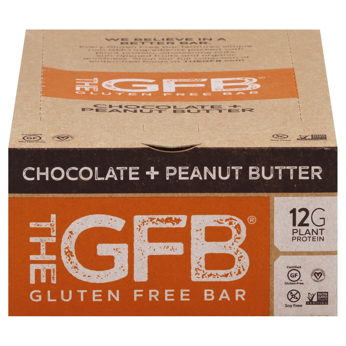 slide 1 of 10, The Gluten Free Bar Chocolate Peanut Butter, 12 ct