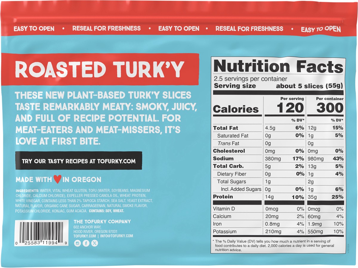 slide 3 of 8, Tofurky Next Gen Deli Slices Roasted Turk'y, 5 oz