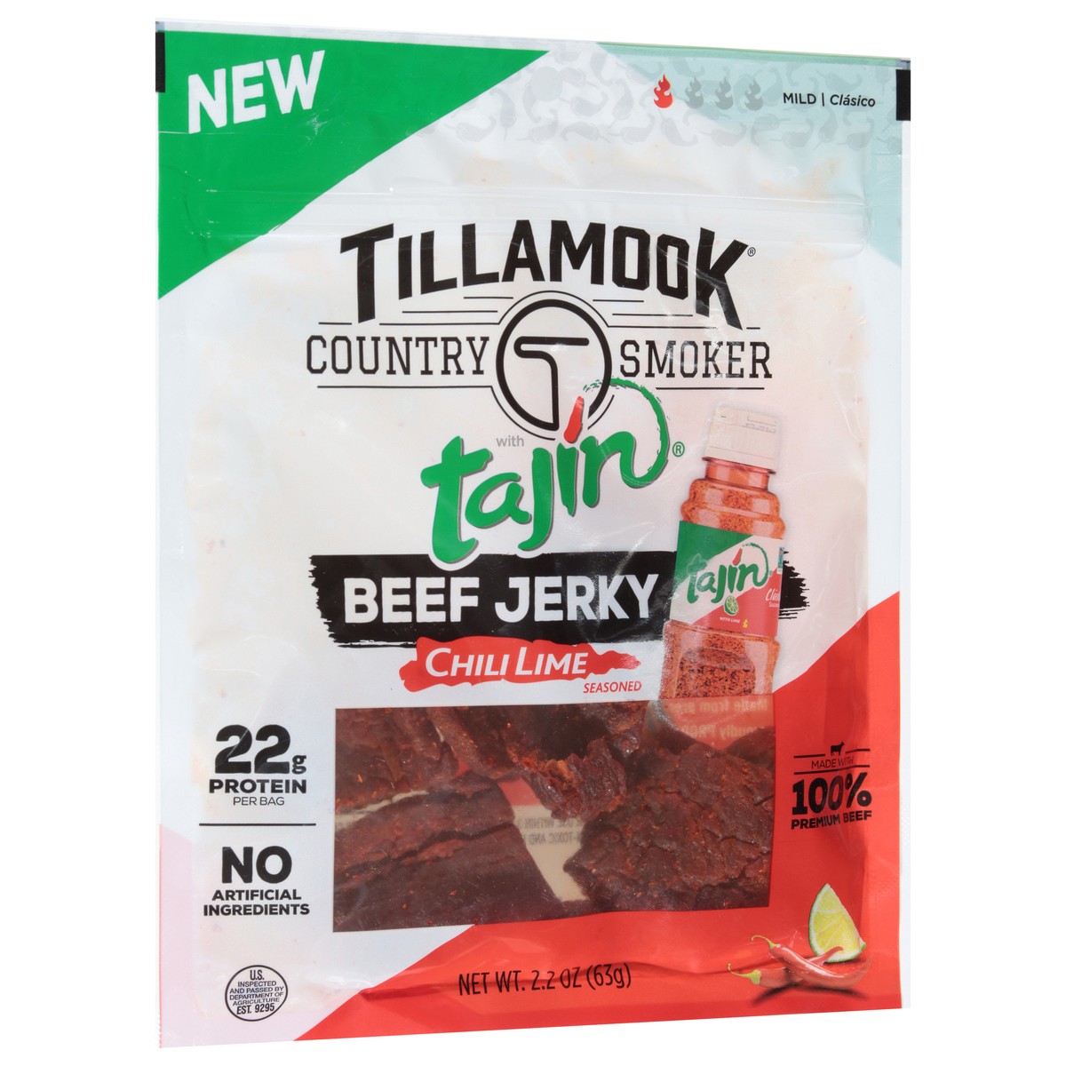 slide 6 of 13, Tillamook Chili Lime Seasoned Beef Jerky 2.2 oz, 2.2 oz