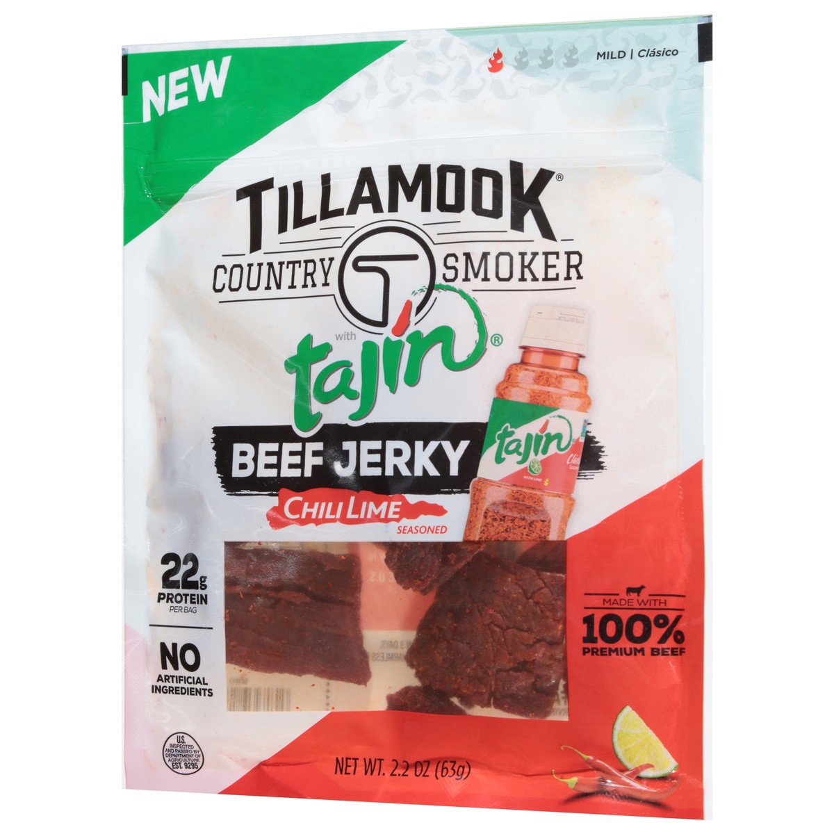 slide 13 of 13, Tillamook Chili Lime Seasoned Beef Jerky 2.2 oz, 2.2 oz