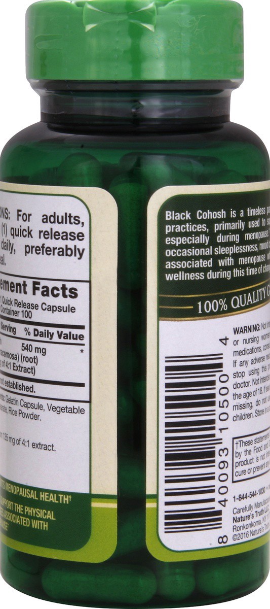 slide 2 of 5, Nature's Truth Black Cohosh 540 mg - 100 Count, 100 ct