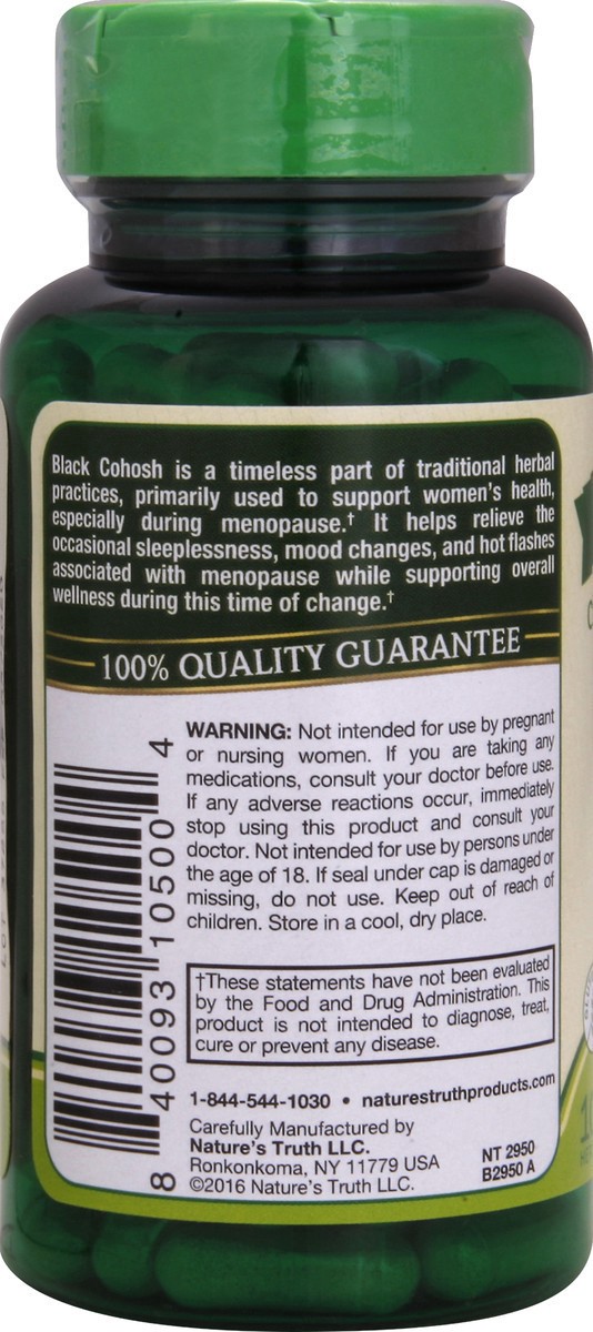 slide 4 of 5, Nature's Truth Black Cohosh 540 mg - 100 Count, 100 ct