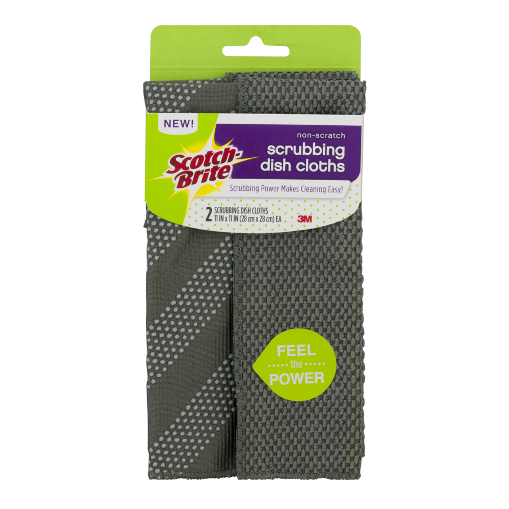 slide 1 of 1, Scotch-Brite Non-Scratch Scrubbing Dish Cloth, Gray, 2 ct