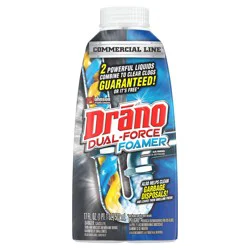Drano Commercial Line Dual-Force Foamer, Powerful Clog Remover, 17 oz