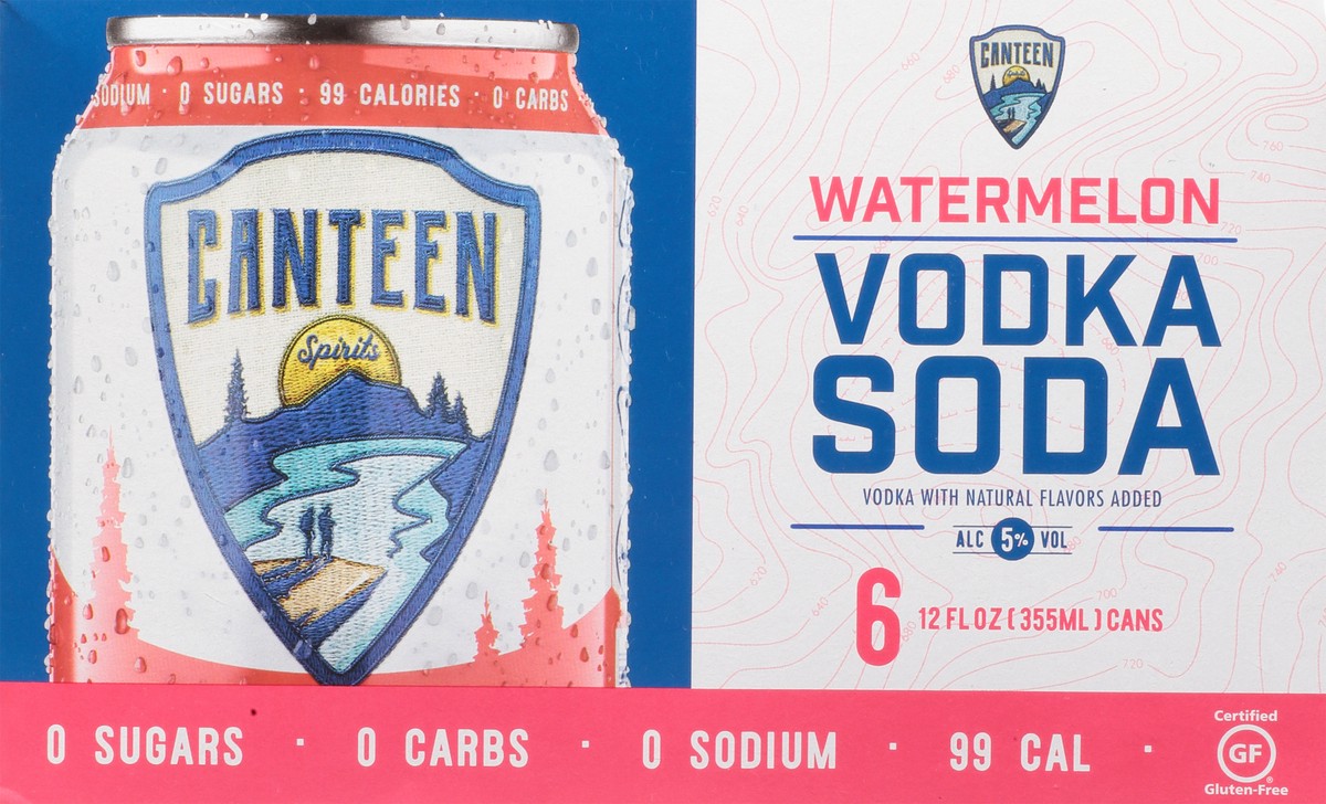 slide 8 of 11, Canteen Watermelon Vodka Soda 6-12 fl oz Cans, 6 ct; 12 oz