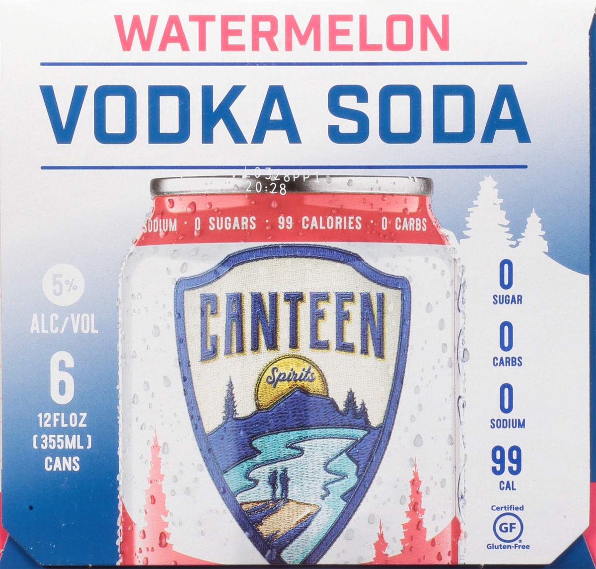 slide 9 of 11, Canteen Watermelon Vodka Soda 6-12 fl oz Cans, 6 ct; 12 oz