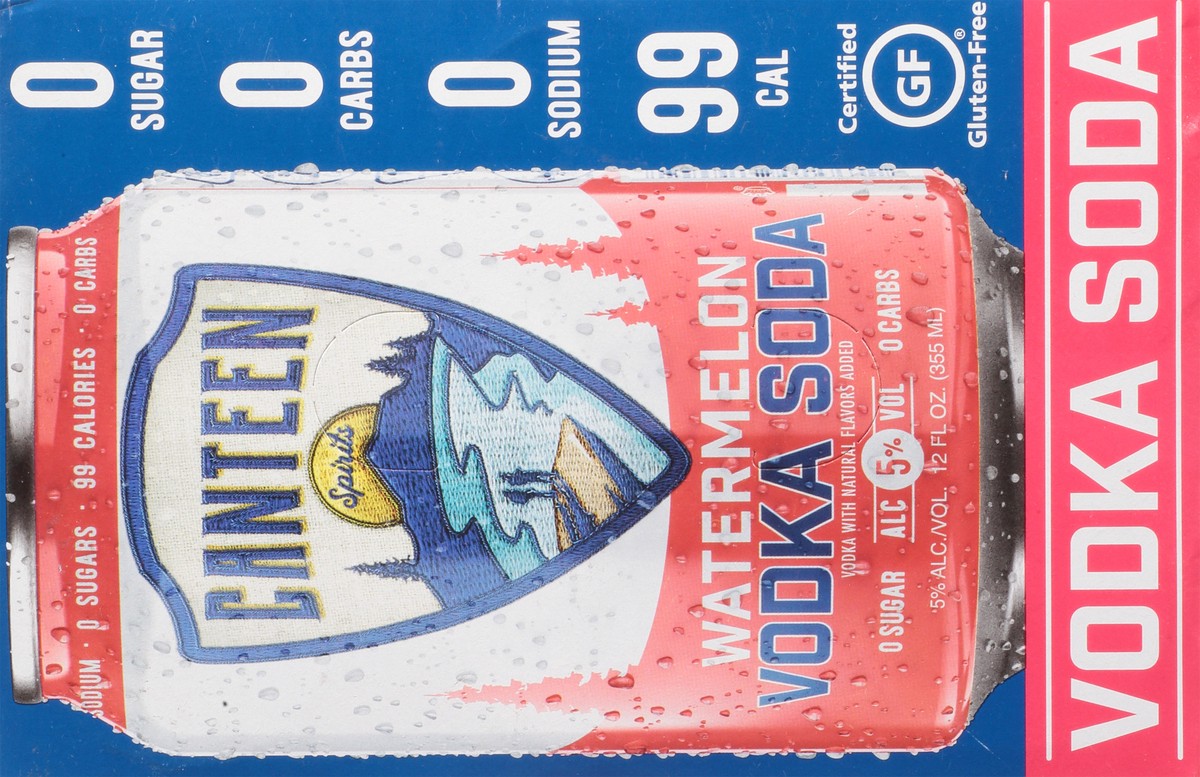 slide 6 of 11, Canteen Watermelon Vodka Soda 6-12 fl oz Cans, 6 ct; 12 oz