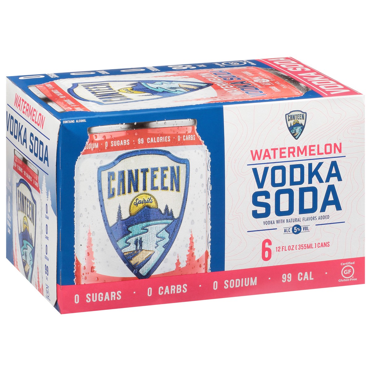 slide 3 of 11, Canteen Watermelon Vodka Soda 6-12 fl oz Cans, 6 ct; 12 oz