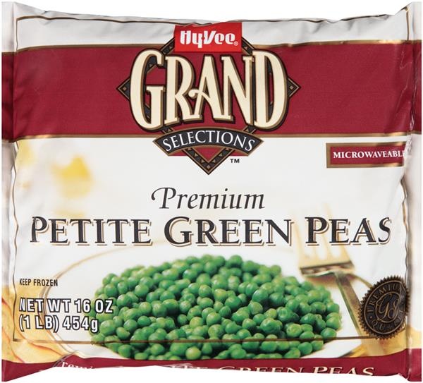 slide 1 of 1, Hy-Vee Grand Selections Petite Green Peas, 16 oz
