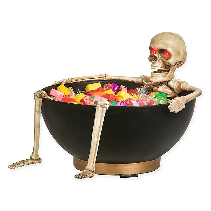 slide 1 of 1, Gemmy Animated Candy Bowl with Laughing Skeleton, 1 ct