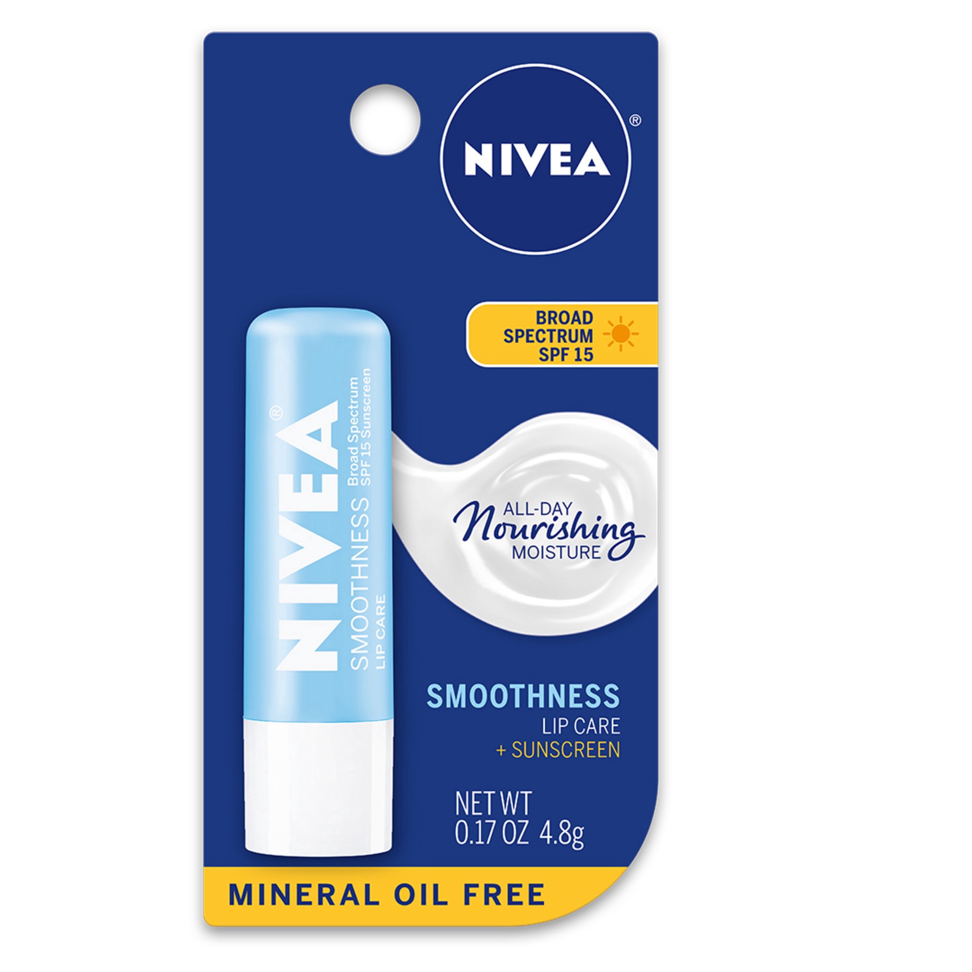 slide 1 of 4, Nivea Smoothness Lip Care Sunscreen Spf 15, 0.17 oz