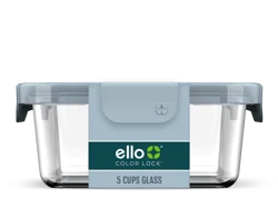 Ello Color Lock 5 Cups Glass Container