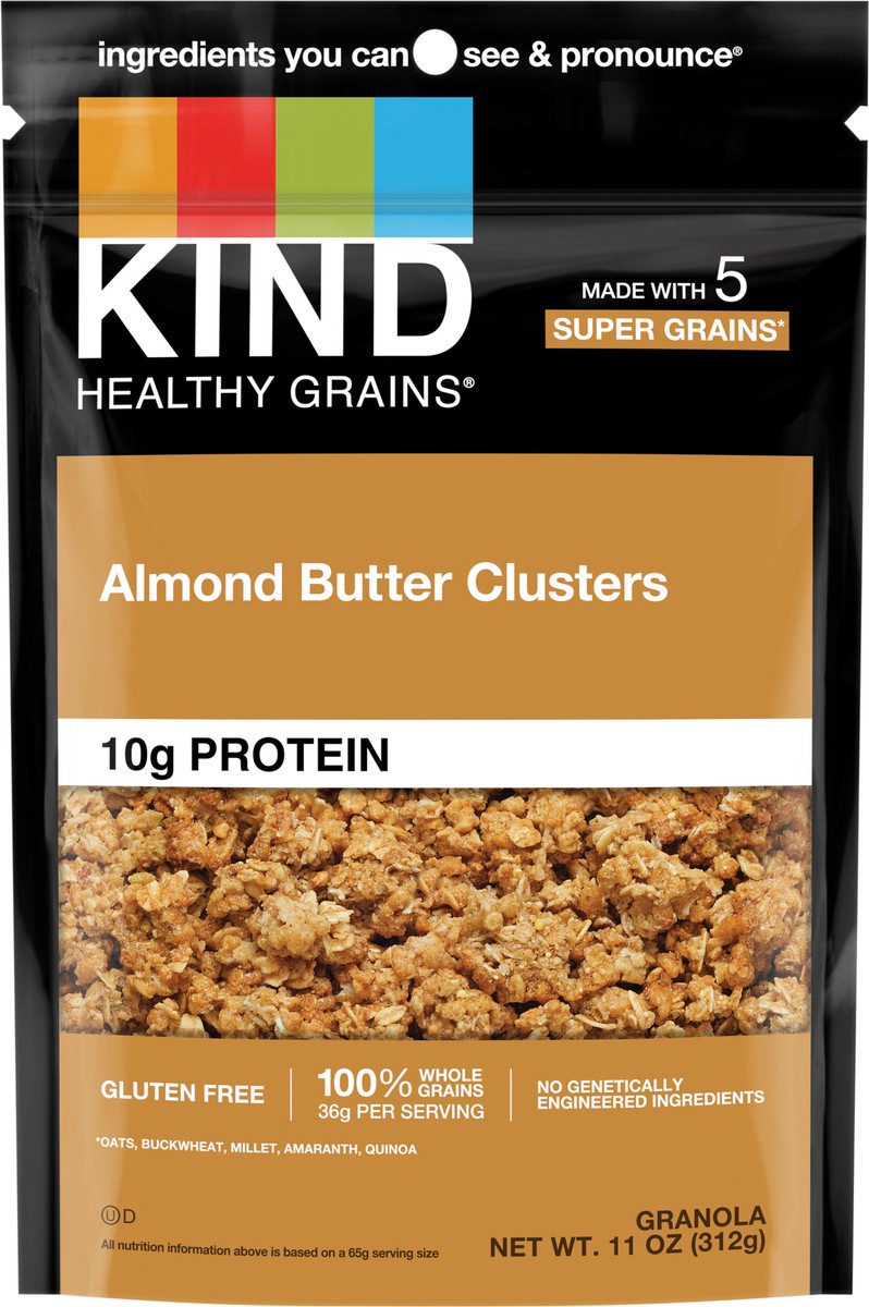 slide 4 of 4, KIND Healthy Grains Almond Butter Granola Clusters, 11 oz