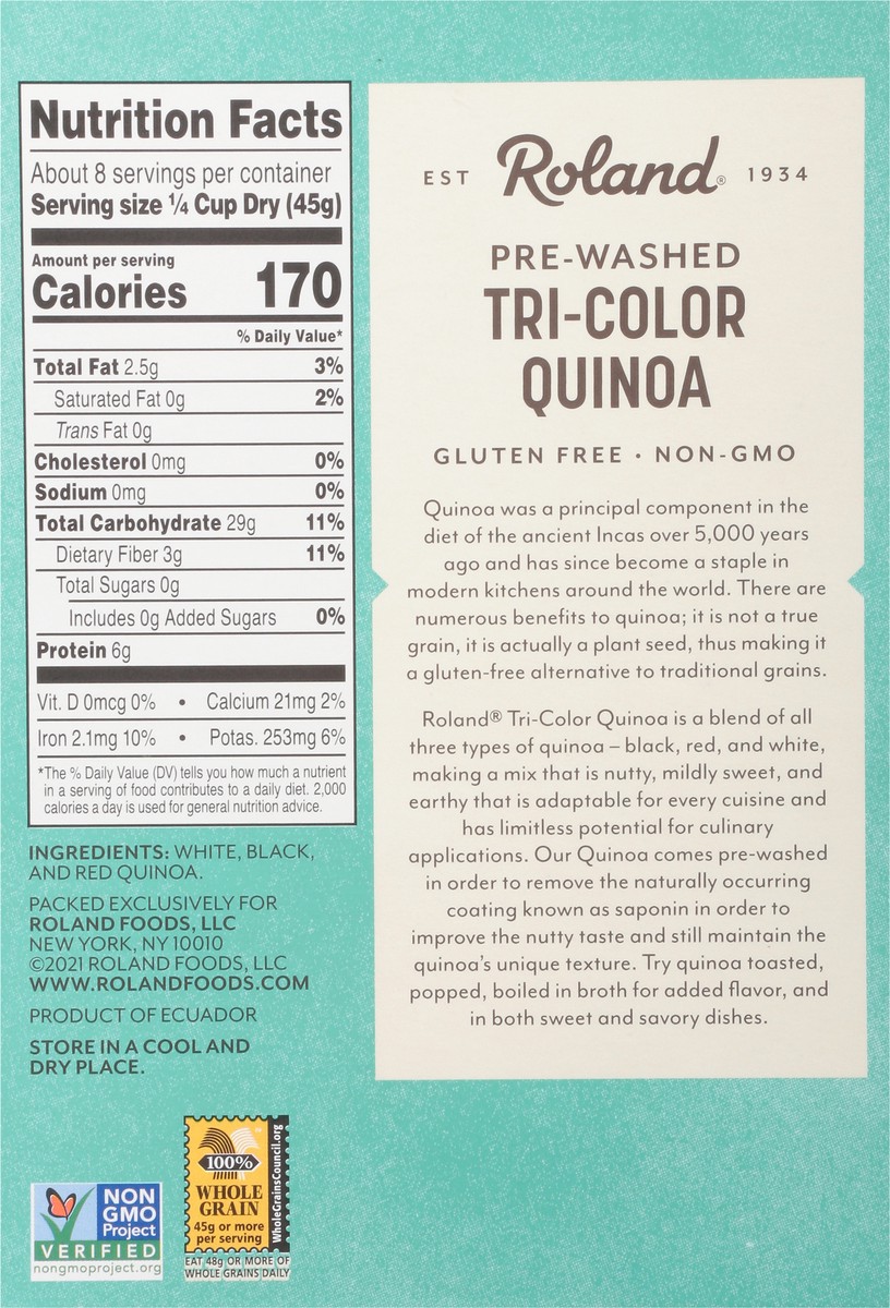 slide 3 of 12, Roland Pre-Washed Tri-Color Quinoa 12 oz, 12 oz