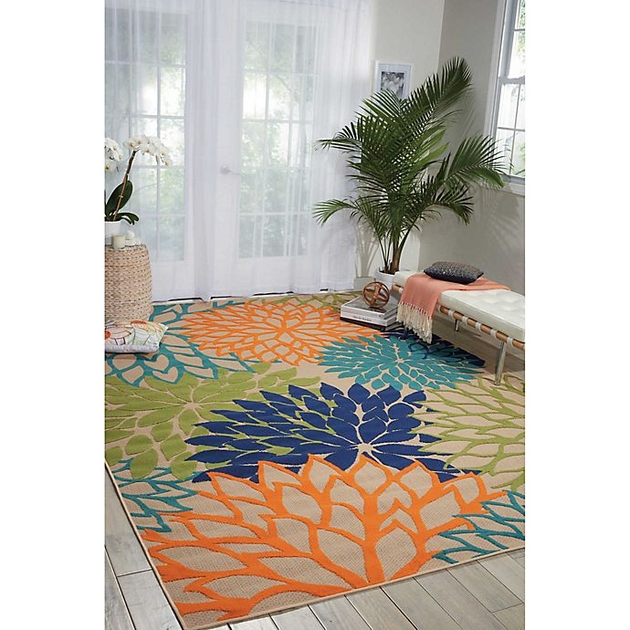 slide 5 of 7, Nourison Aloha Floral Burst 5'3 x 7'5'' Indoor/Outdoor Area Rug'', 1 ct